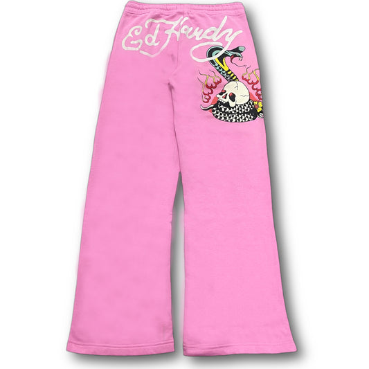 ED HARDY “Cobra” PINK FLARED PANTS