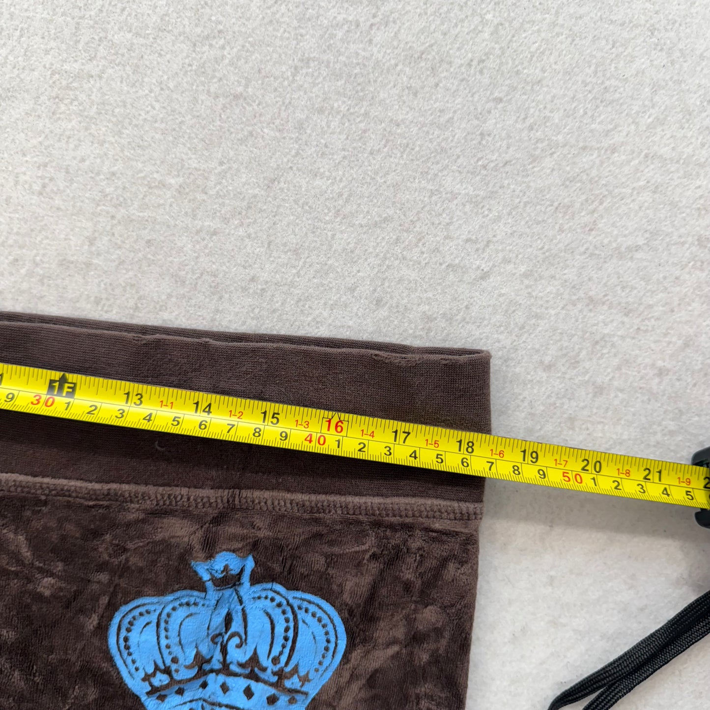 Vintage Juicy Couture Women's Brown Velour Flared Track Pant Crown Logo Size L