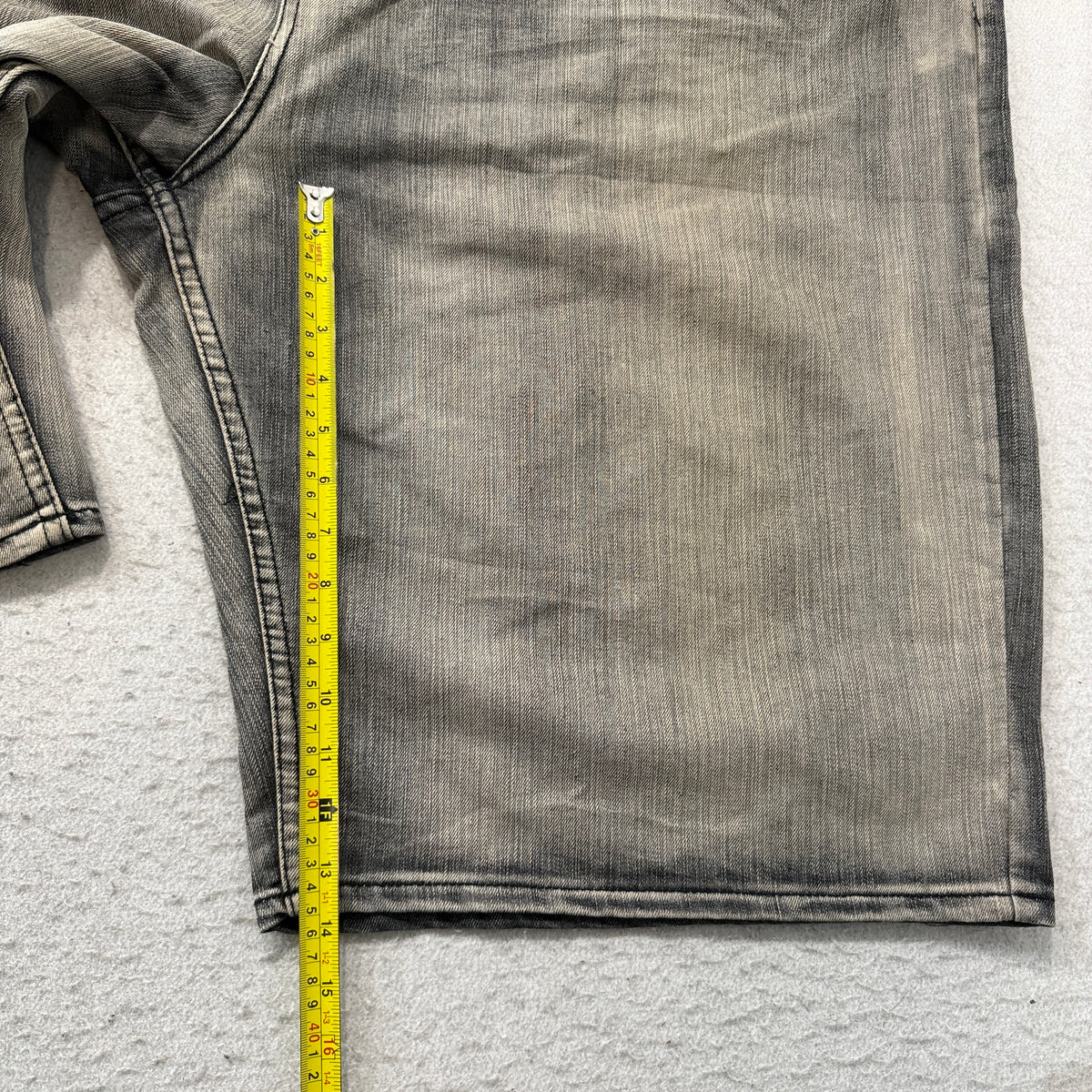 GS-115 Grey Acid Wash Denim Shorts Size 50 photo 5