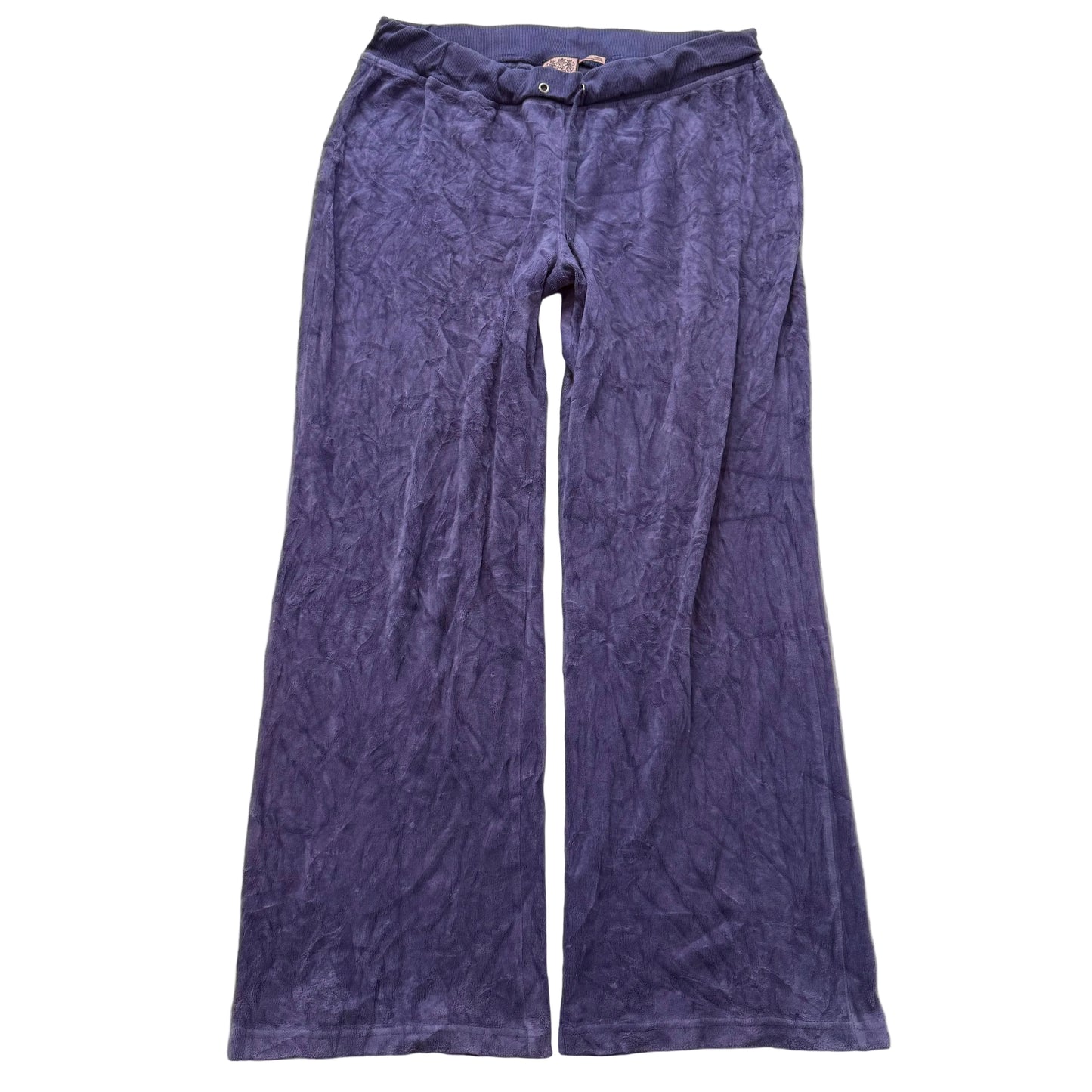 Juicy Couture Women Dusty Violet Velour Flared Track Pant Loungewear Y2K Size XL