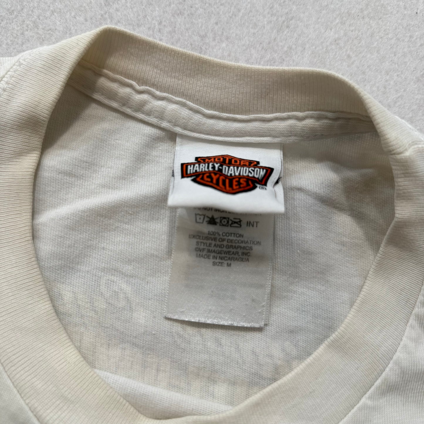 Harley-Davidson Motorcycles Graphic Tee Cream Cotton Shirt Size M