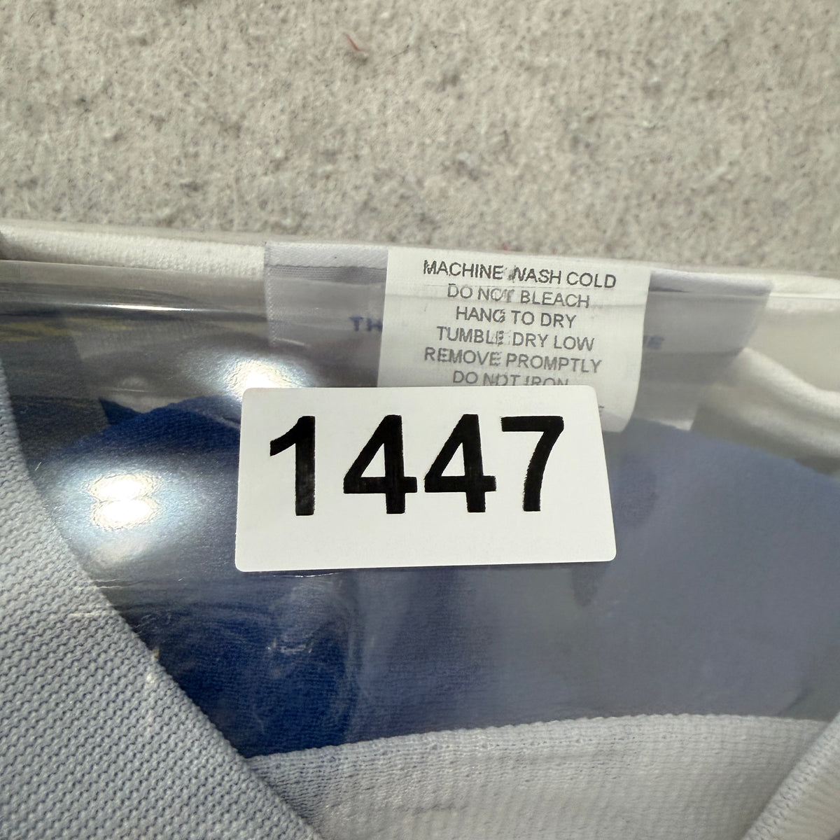 Athletic Knit White Blue Hockey Jersey Size L photo 7