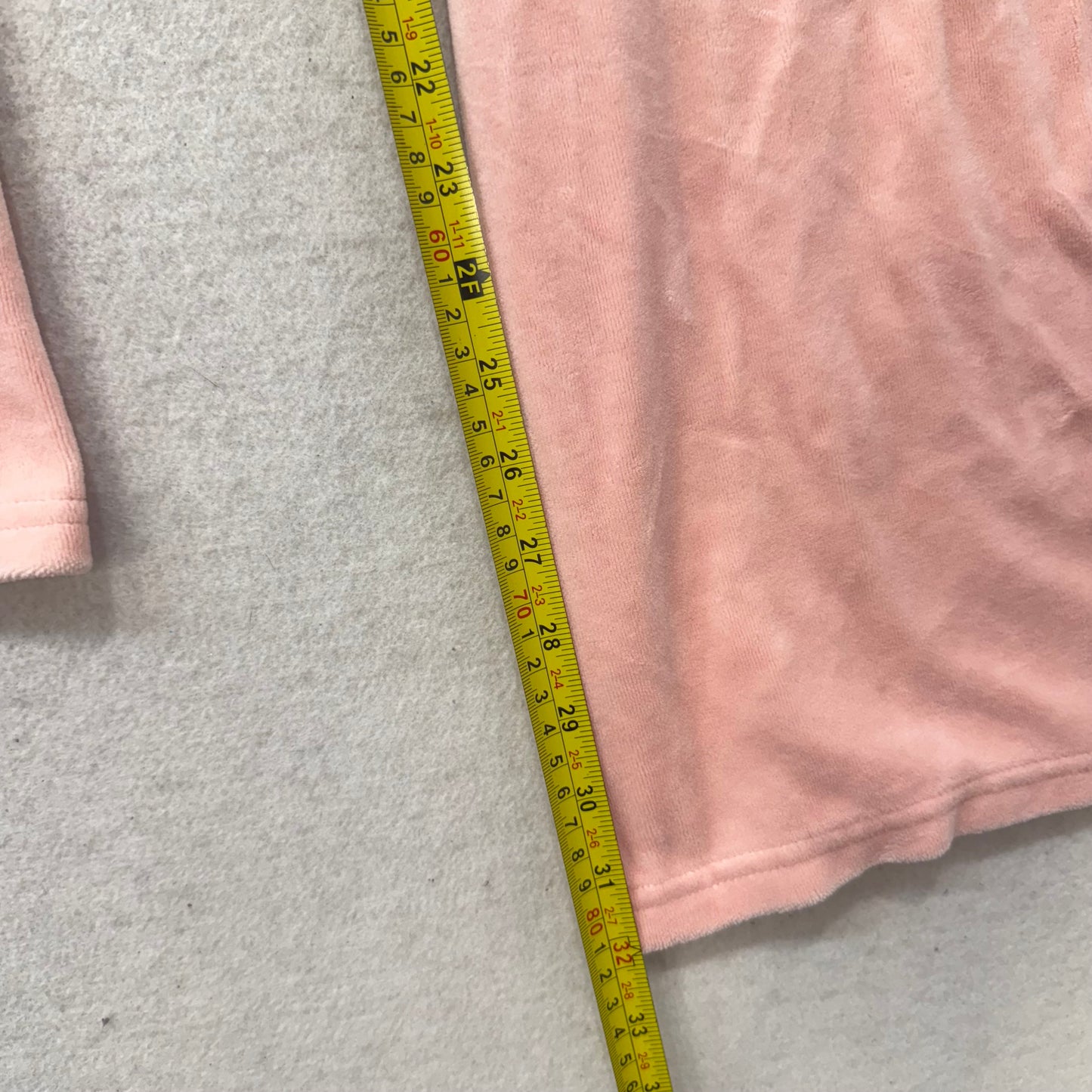 Juicy Couture Women Pastel Pink Velour Flared Track Pant Snap-Flap Pocket Size M