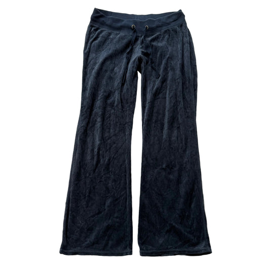 Juicy Couture Women's Navy Velour Flared Track Pant Low Rise Loungewear Size M