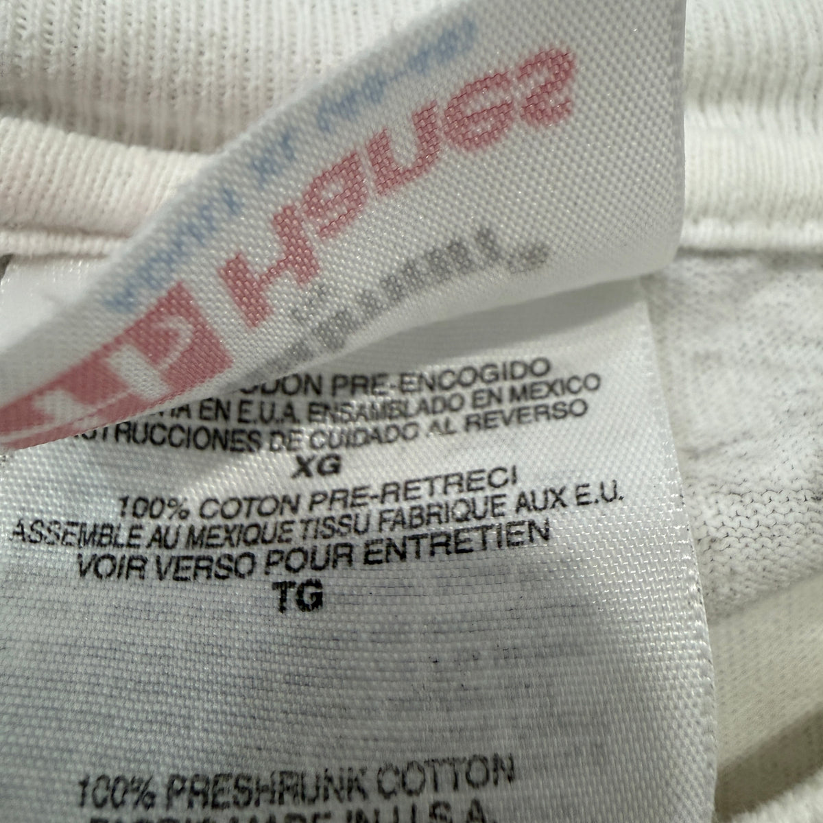 Pepsi white tee brand and size tag
