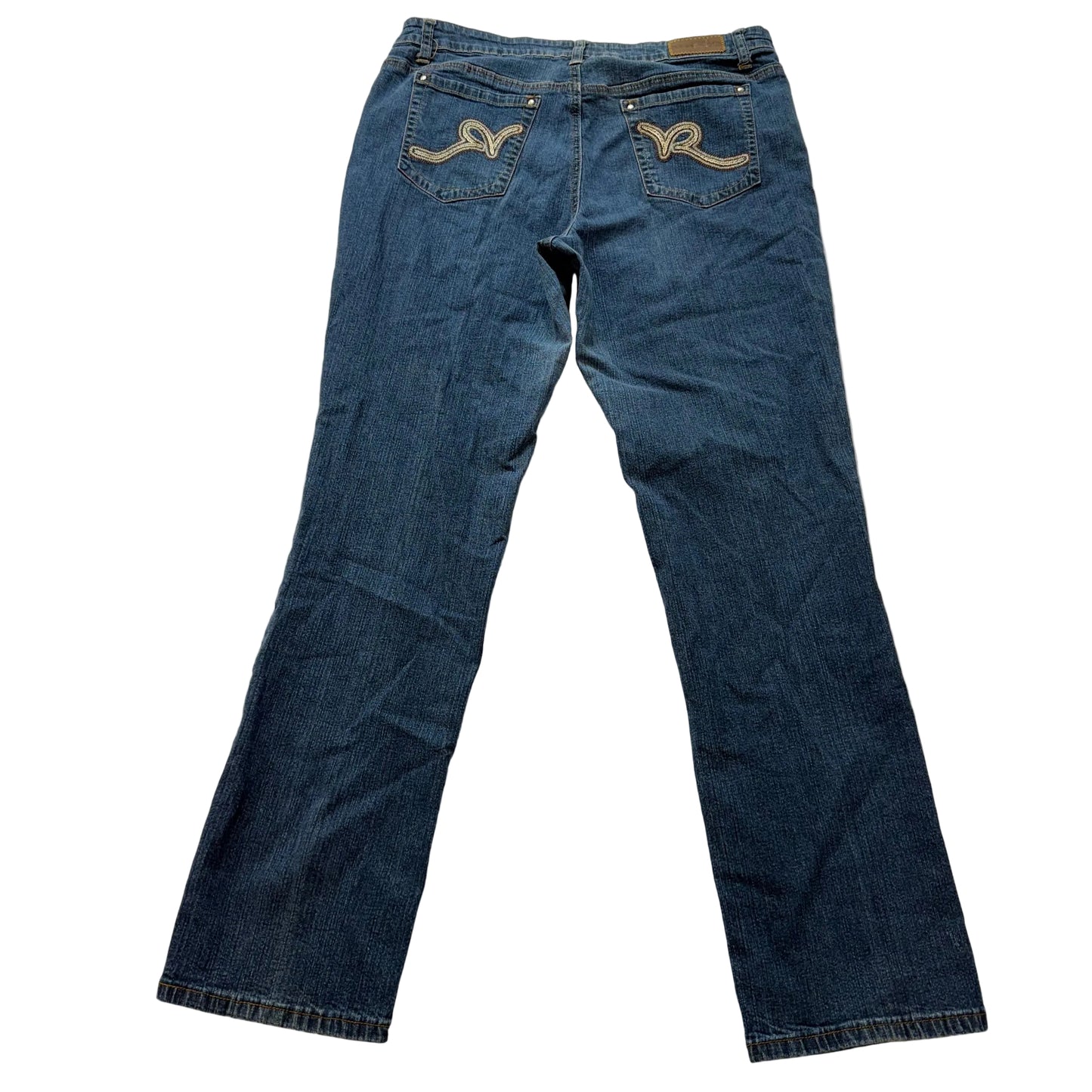 Rocawear Women's Dark Wash Blue Denim Bootcut Jeans 5-Pockets Design Y2K Size 18