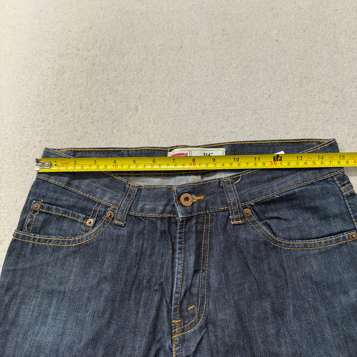 Levi's 514 Straight Jeans Boys Dark Wash Blue Denim Five Pocket Size 18 photo 4