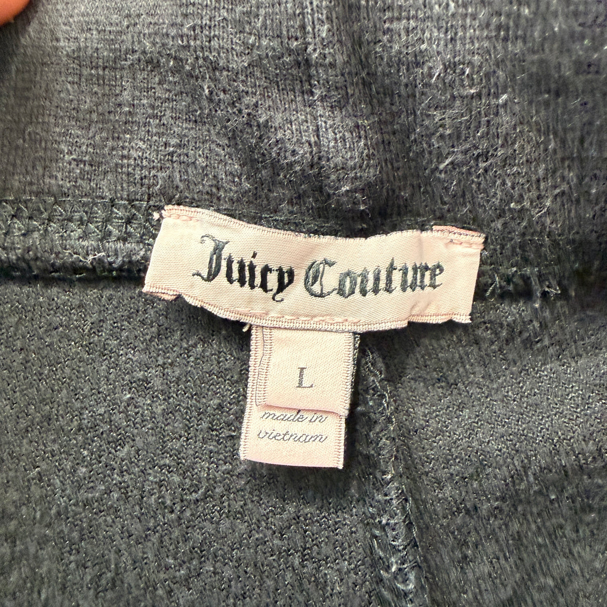 2003 Vintage Juicy Couture Scottie Dogs Womens Black Velour Tracksuit Set Size L