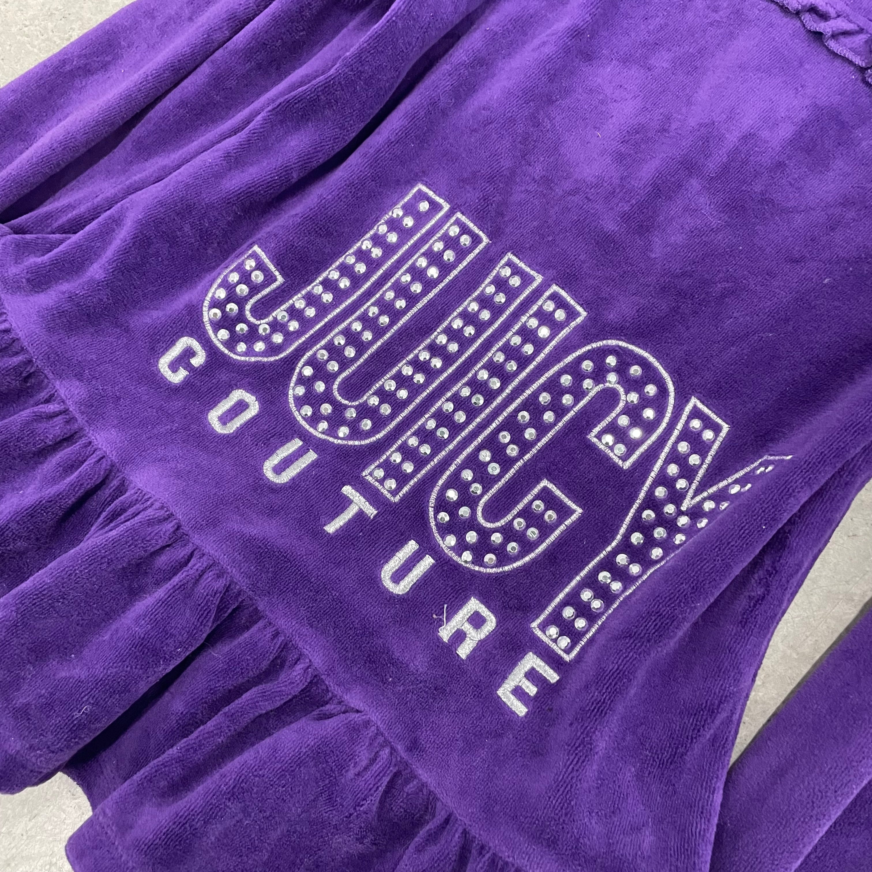 Vintage Juicy Couture purple rhinestone zip up sz 8/10 kids