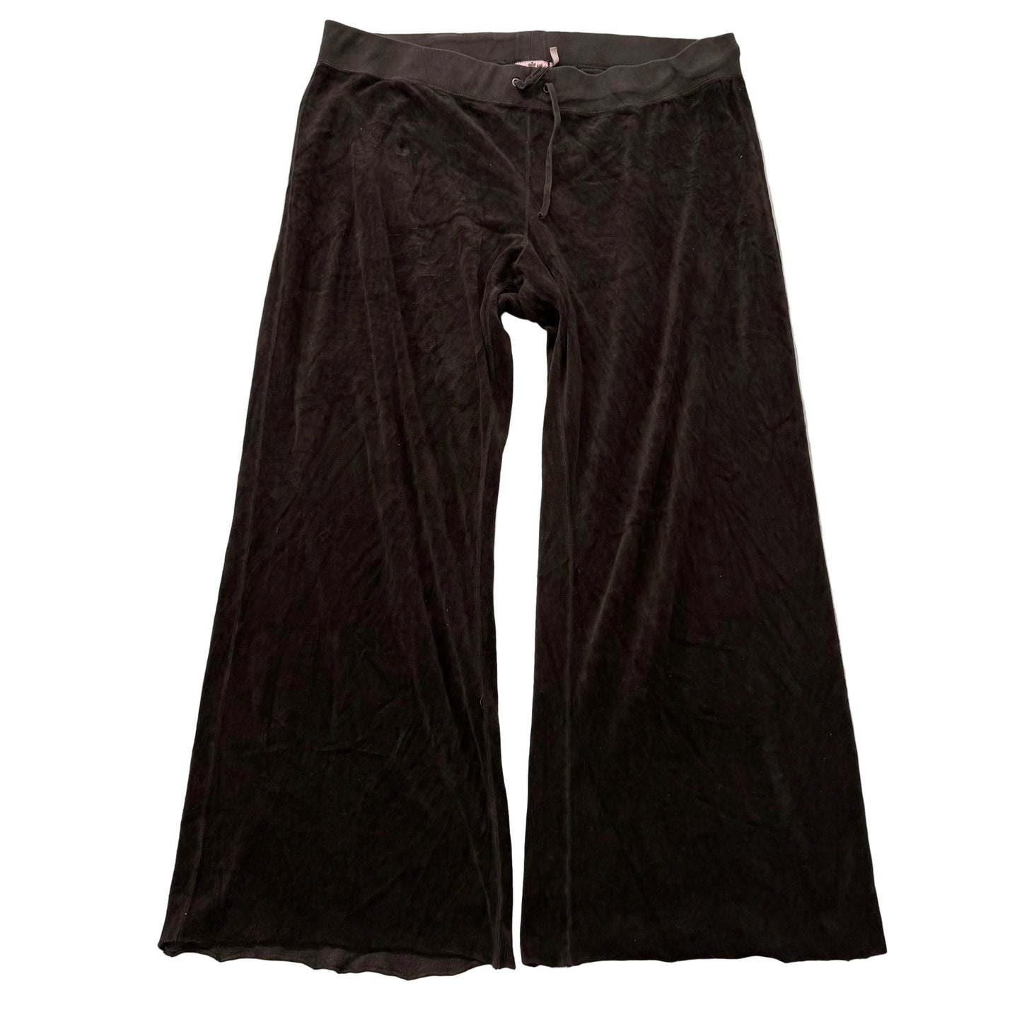 Juicy Couture Women's Dark Brown Velour Flared Wide Leg Track Pant Y2K Size 2X