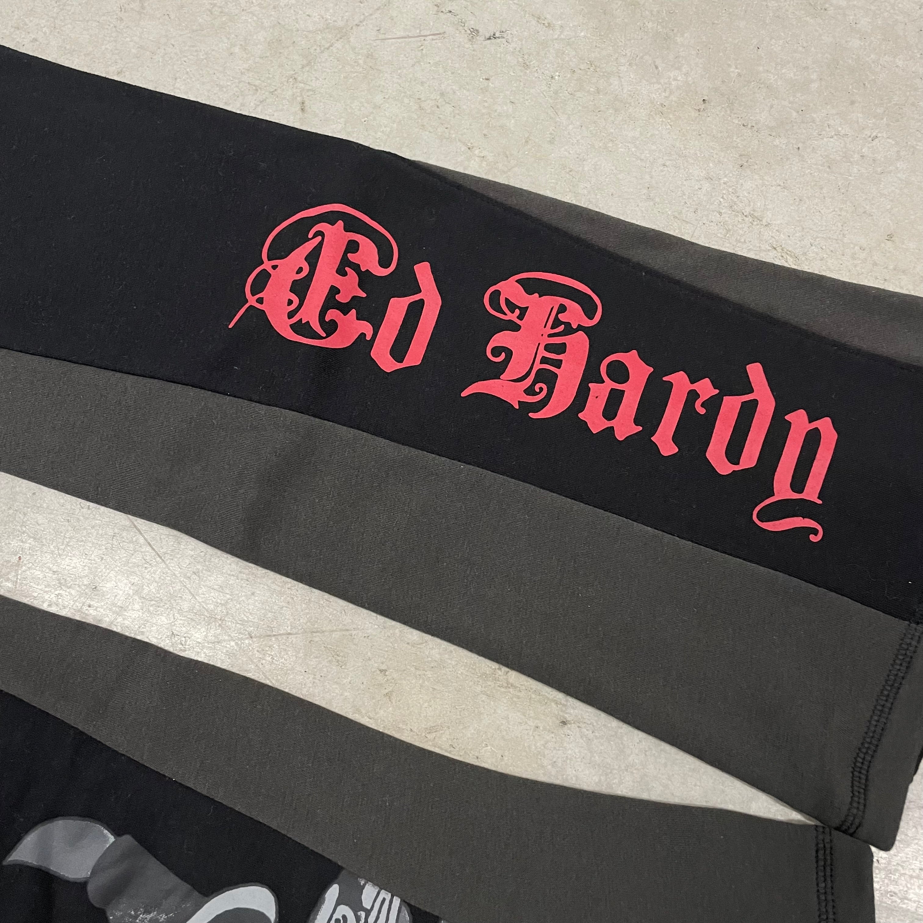 ED HARDY “Panther Dagger” BLACK BOOTCUT PANTS