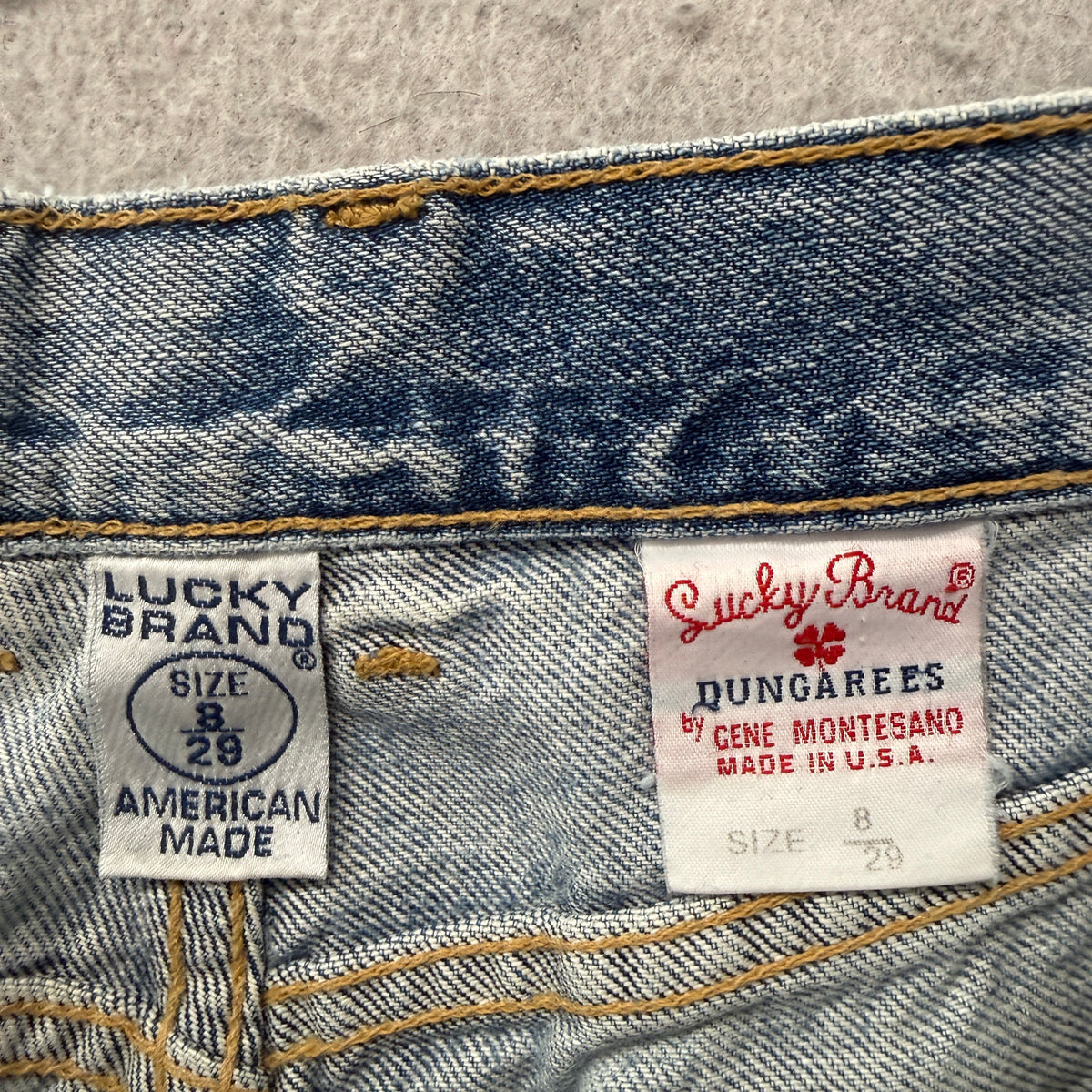 Lucky Brand Vintage Dungarees Light Wash Denim Shorts USA Size 8 photo 3