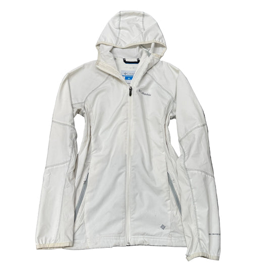 Columbia Sportswear Company Women's White Hooded Jacket Omni-Shield Logo Size S
