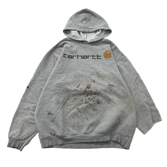 Carhartt Grey Logo Pullover Hoodie Size XL photo 1
