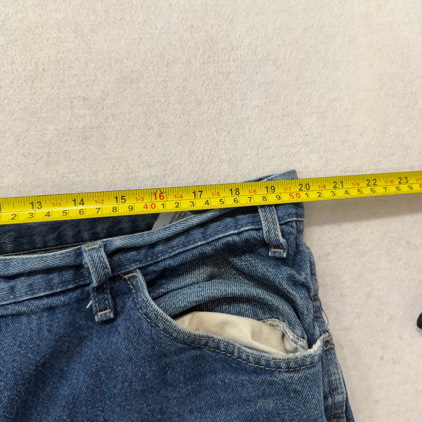 Dickies Men's Medium Blue Denim Wide Leg Carpenter Jeans Utility Pockets Size 38