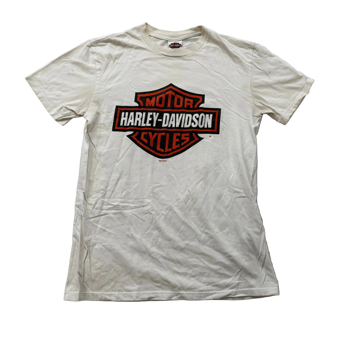 Harley-Davidson Motorcycles Graphic Tee Cream Cotton Shirt Size M