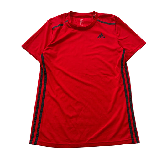 Adidas Climacool red athletic tee front view