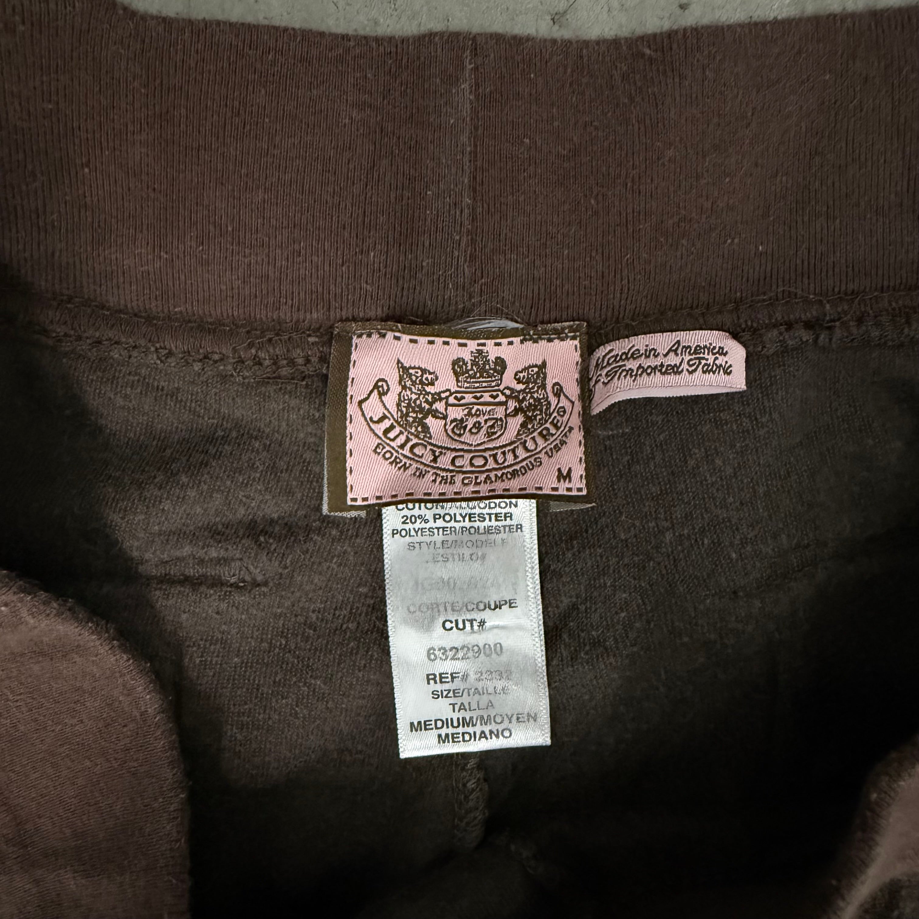Brown VINTAGE Velour Juicy Couture Flared Pants w/ BACK POCKETS SIZE M