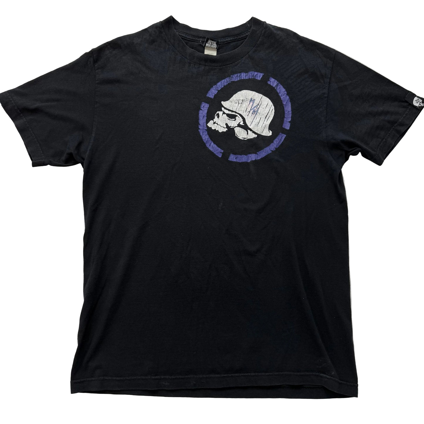 Metal Mulisha Men's Black Royal Blue Skull Broken Circle Graphic T-Shirt Size L