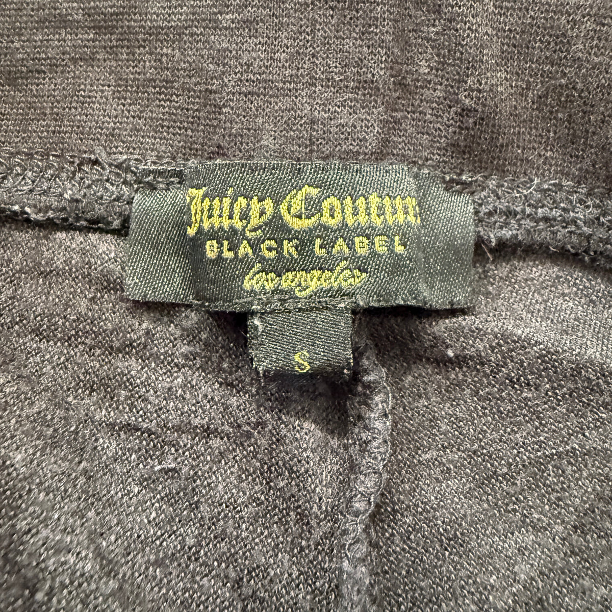 Juicy Couture Black Label Women Black Velour Tapered Leg Pants Drawstring Size S