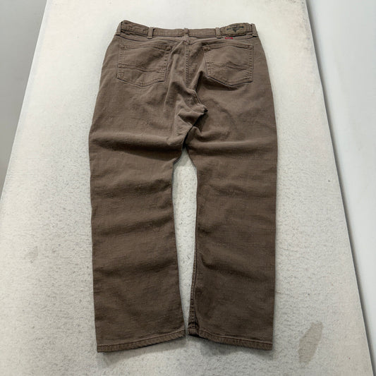 Wrangler Mens Brown Canvas Pants Athletic Fit Pockets Zip-Fly Classic Size 38x30