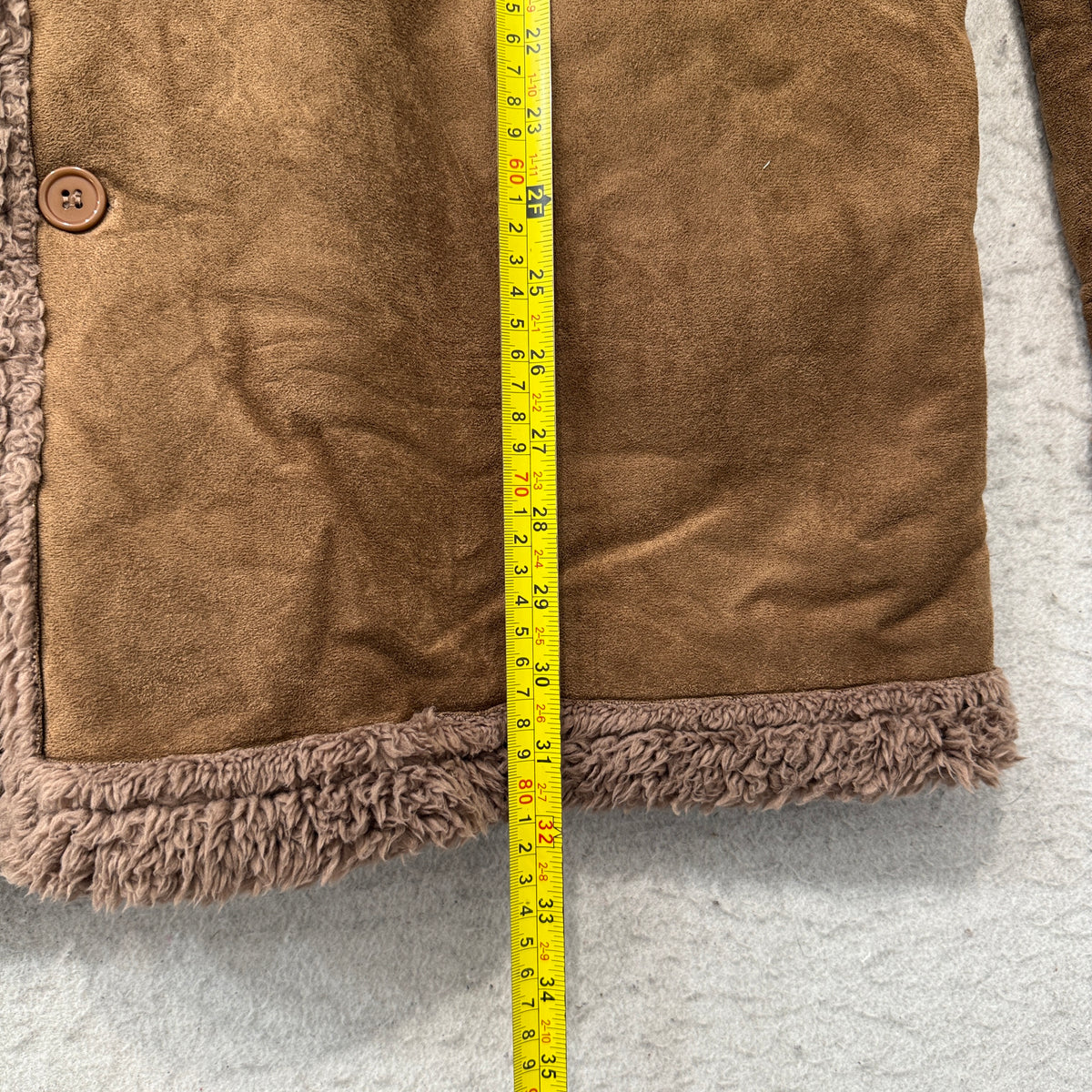 Unbranded Brown Faux Suede Sherpa Lined Coat Size XXL photo 5