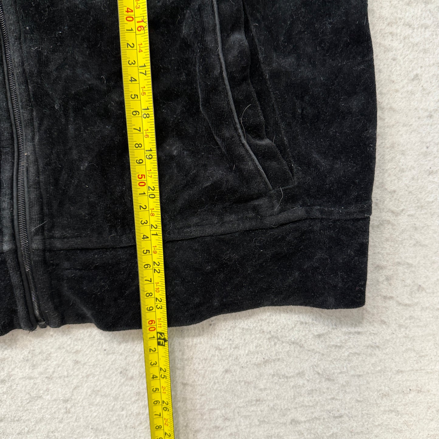 Ralph Lauren Active Women's Black Velour Zip-Up Track Jacket Gold Crest Logo - L
