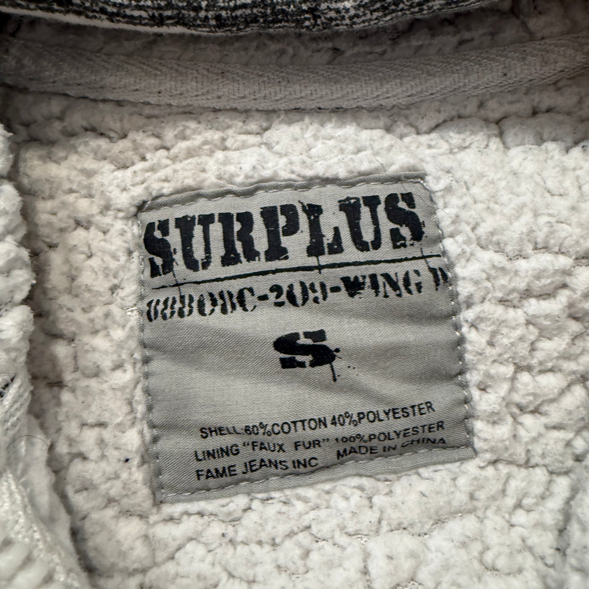 Surplus Aztec Sherpa Lined Full-Zip Hoodie Women's Cream Gray Print Size S photo 3