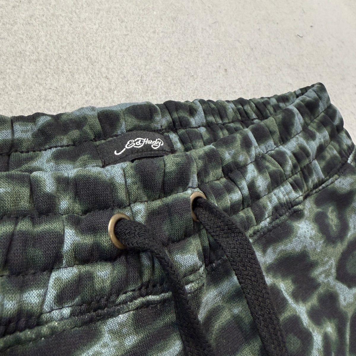 ED HARDY "Sacred Heart" GREEN LEOPARD FLARED MATCHING SET