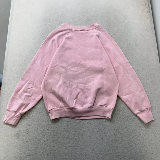 Vintage Fruit of the Loom Women's Light Pink Sweatshirt Made in USA 90s Size M
