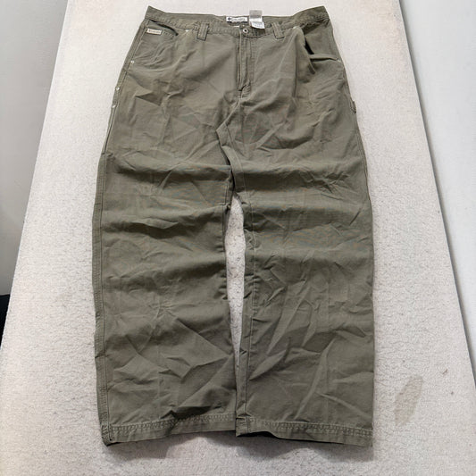Columbia Outdoor Pants Men's Olive Khaki Cotton Canvas Relaxed Hiking Size 40x32 photo 1