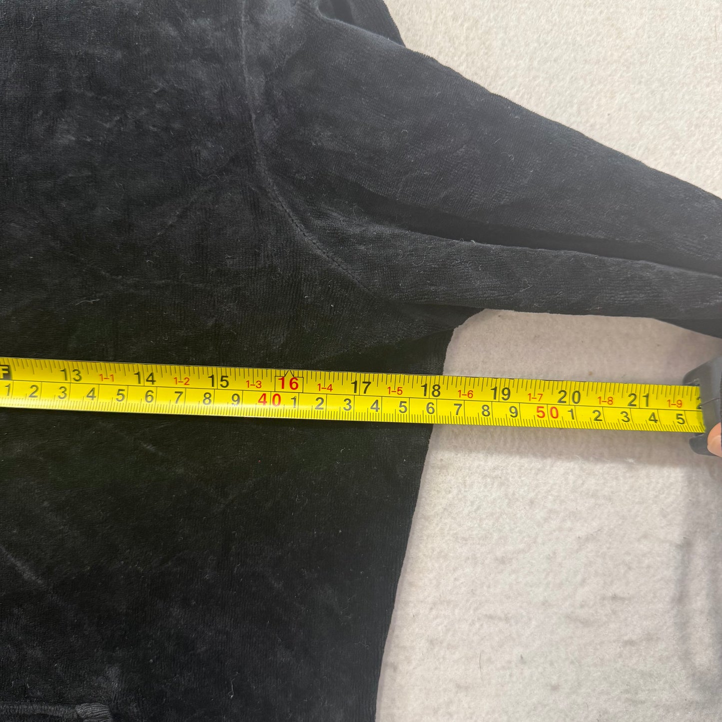 Juicy Couture Black Velour Tracksuit Set Zip Up Hoodie & Flared Pant Logo Size L