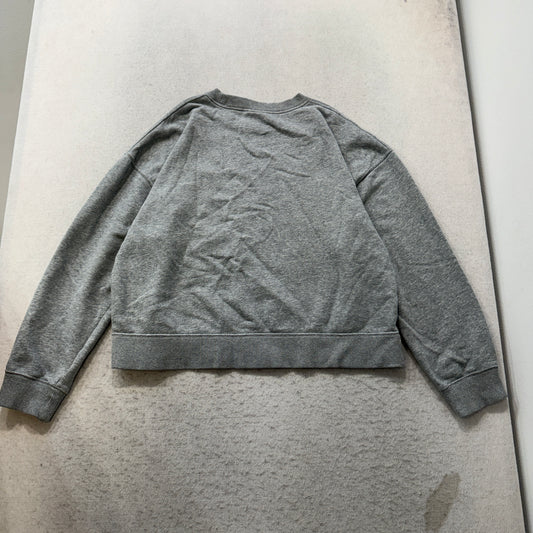 Jordan Women's Grey Fleece Sweatshirt Long Sleeve Crewneck Casual Graphic Size S