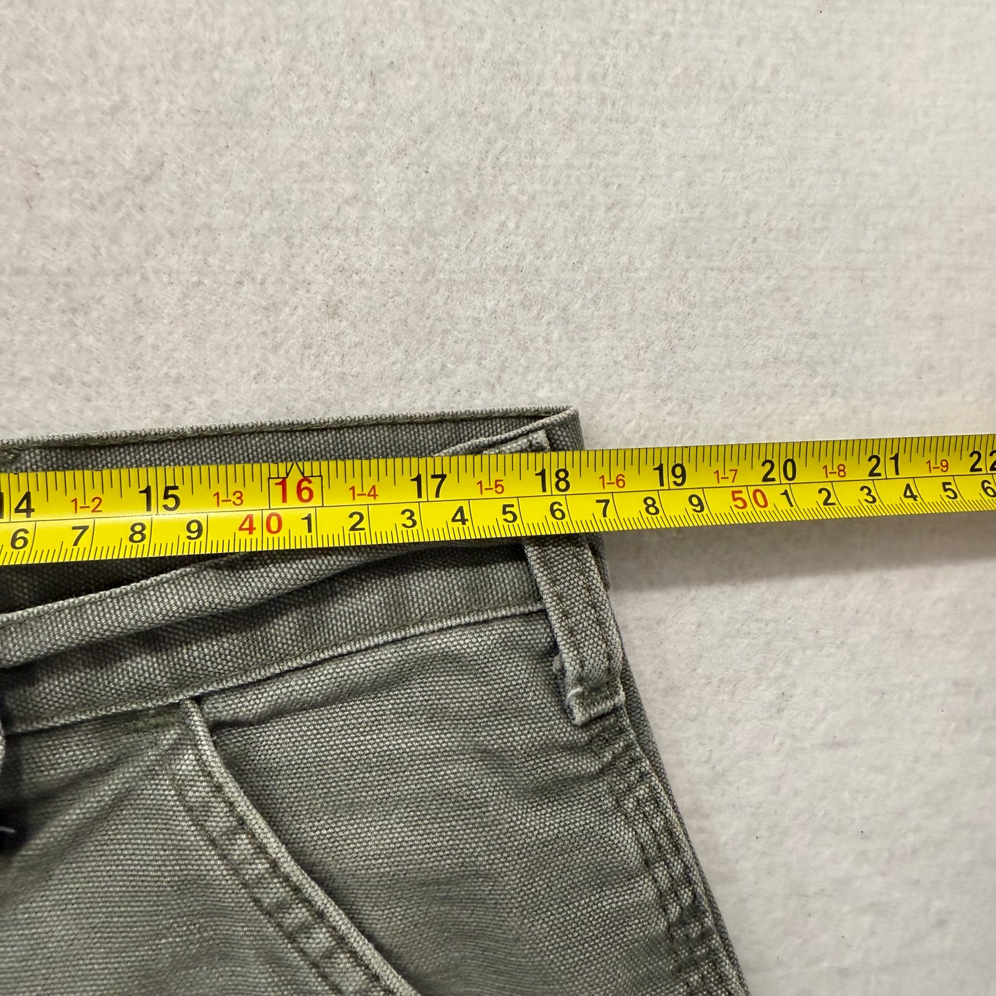 Carhartt Men's Moss Green Cotton Carpenter Pants Tool Pockets Workwear Waist 36