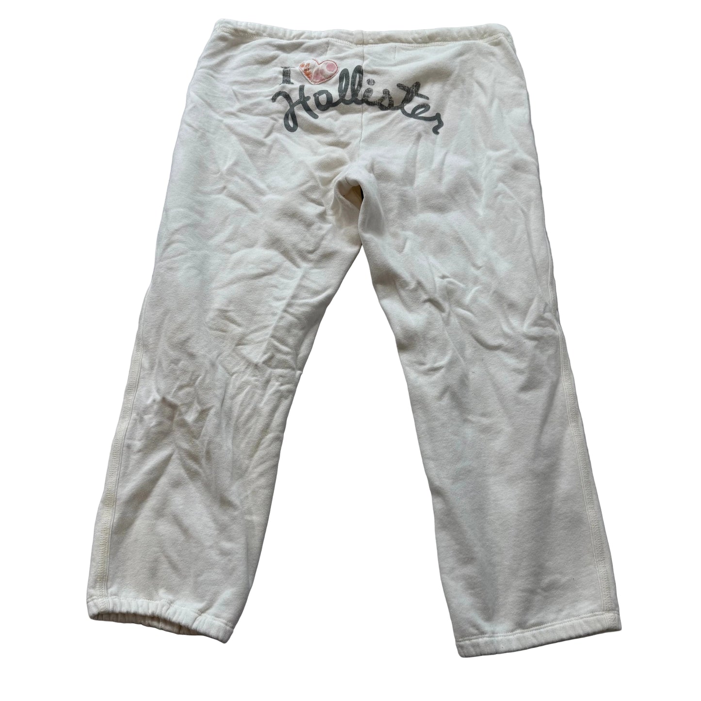 Hollister Women's White Fleece Straight Leg Capri Sweatpants Loungewear Size M