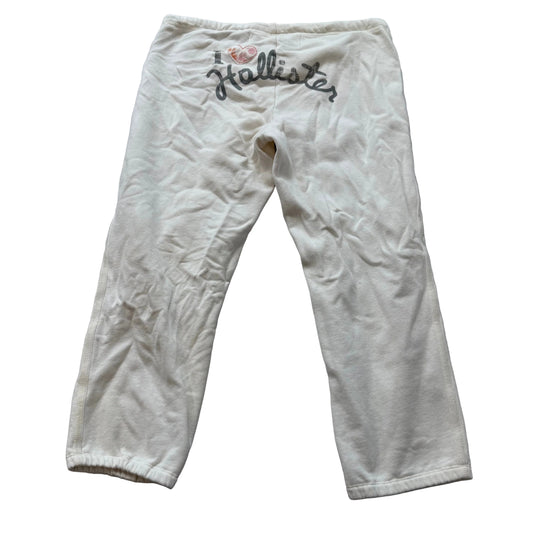 Hollister Women's White Fleece Straight Leg Capri Sweatpants Loungewear Size M