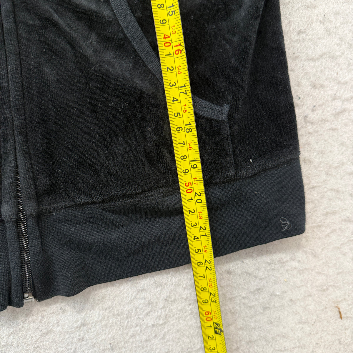 Juicy Couture Scottie Dogs Women's Black Velour Zip-Up Hoodie Pockets Size M
