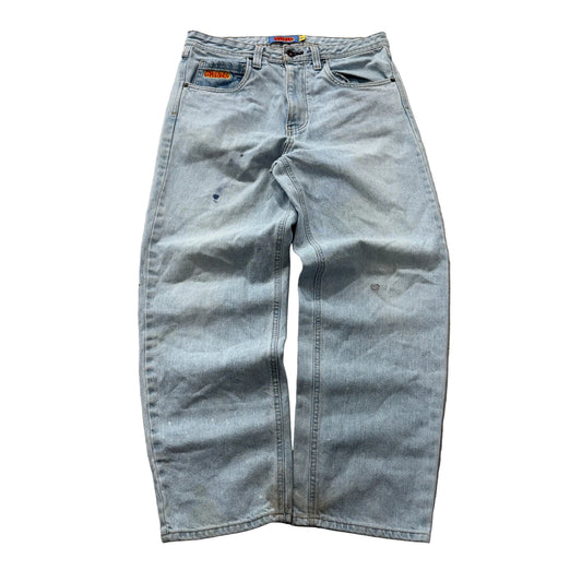 Empyre Men's Blue Denim Jeans Baggy Fit Zip-Fly Pockets Classic Logo Size 30