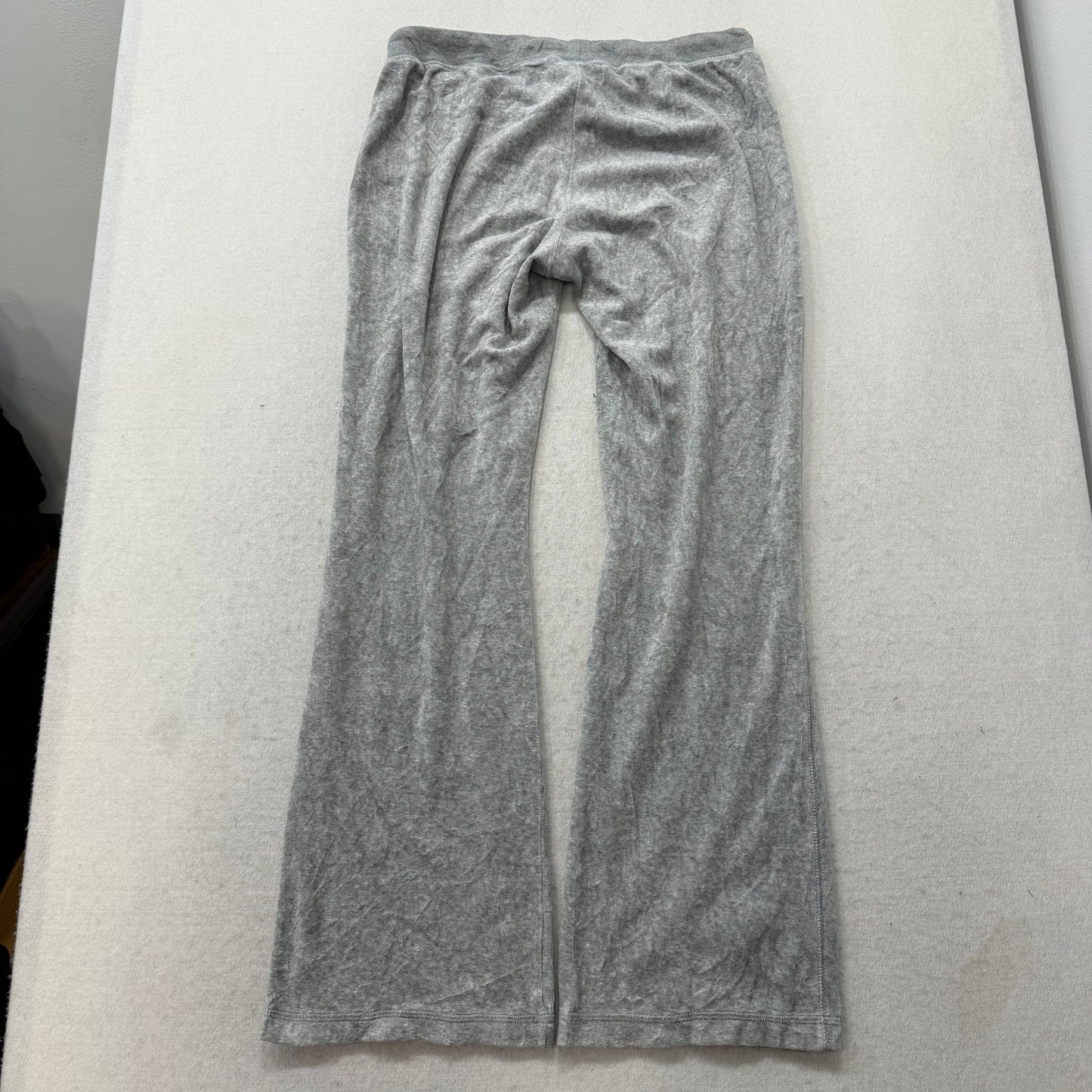 Juicy Couture Gray Velour Tracksuit Set Zip Up Hoodie & Flared Pants Y2K Size S