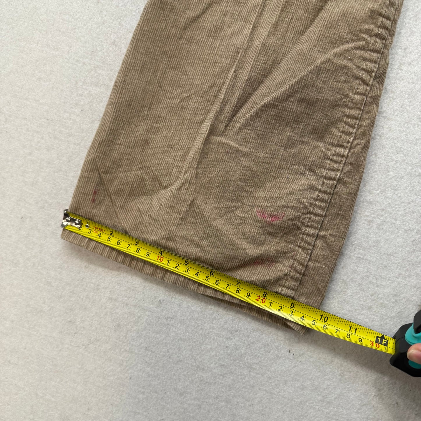 Vintage 1970s Men’s Plain Pockets Tan Corduroy Bootcut Pants Zip-Fly Size 36