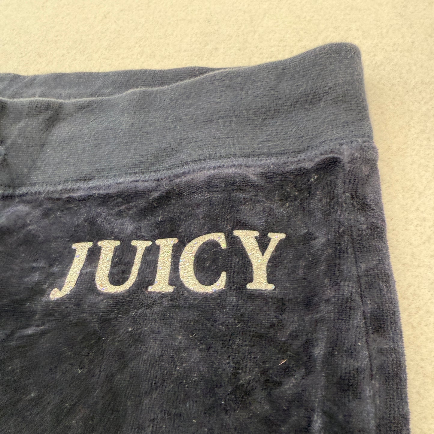 Juicy Couture Women's Navy Velour Flared Track Pants Back Pockets Logo Size S