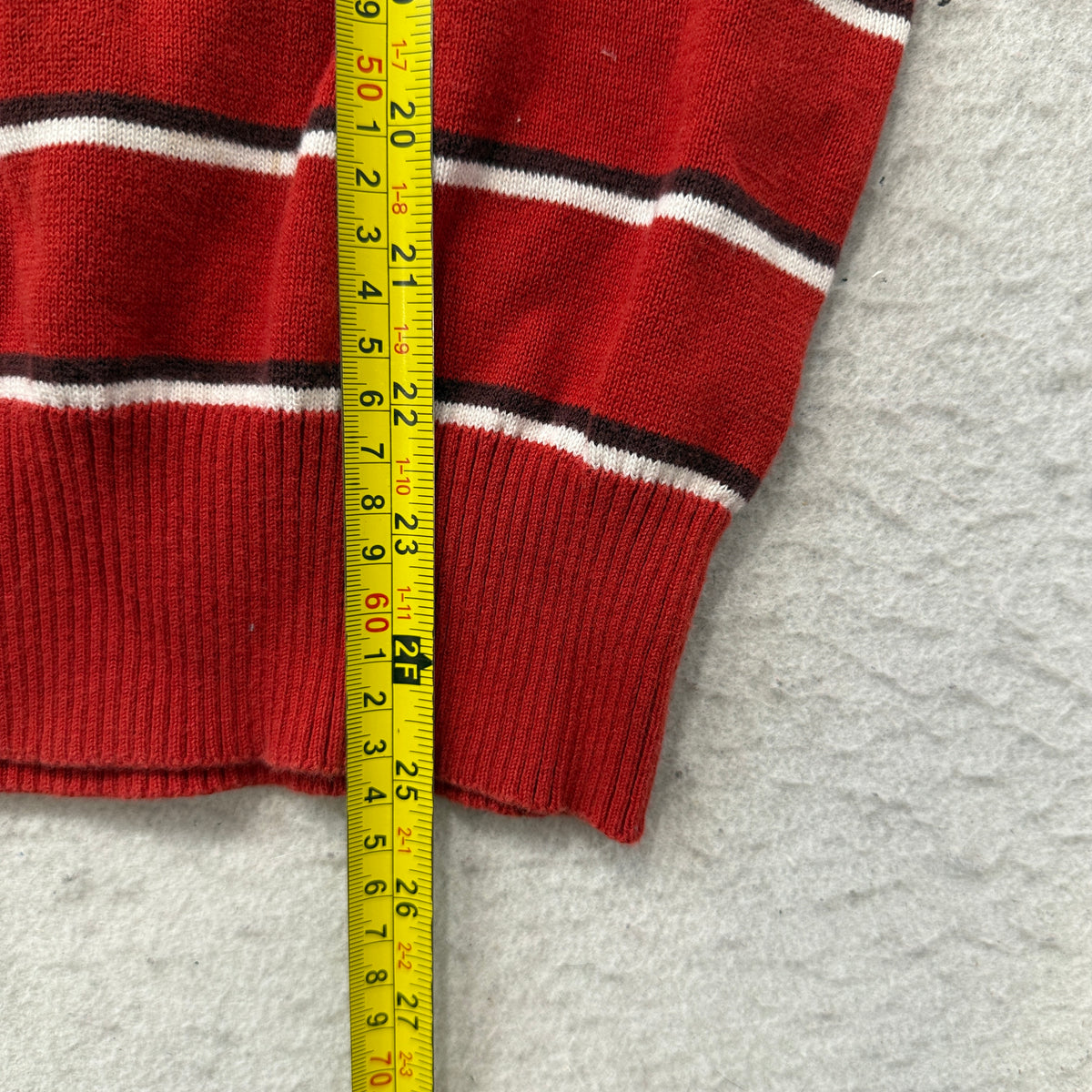 LOGG by H&M Men's Red Striped Pullover Knit Sweater Crewneck Office Y2K Size S