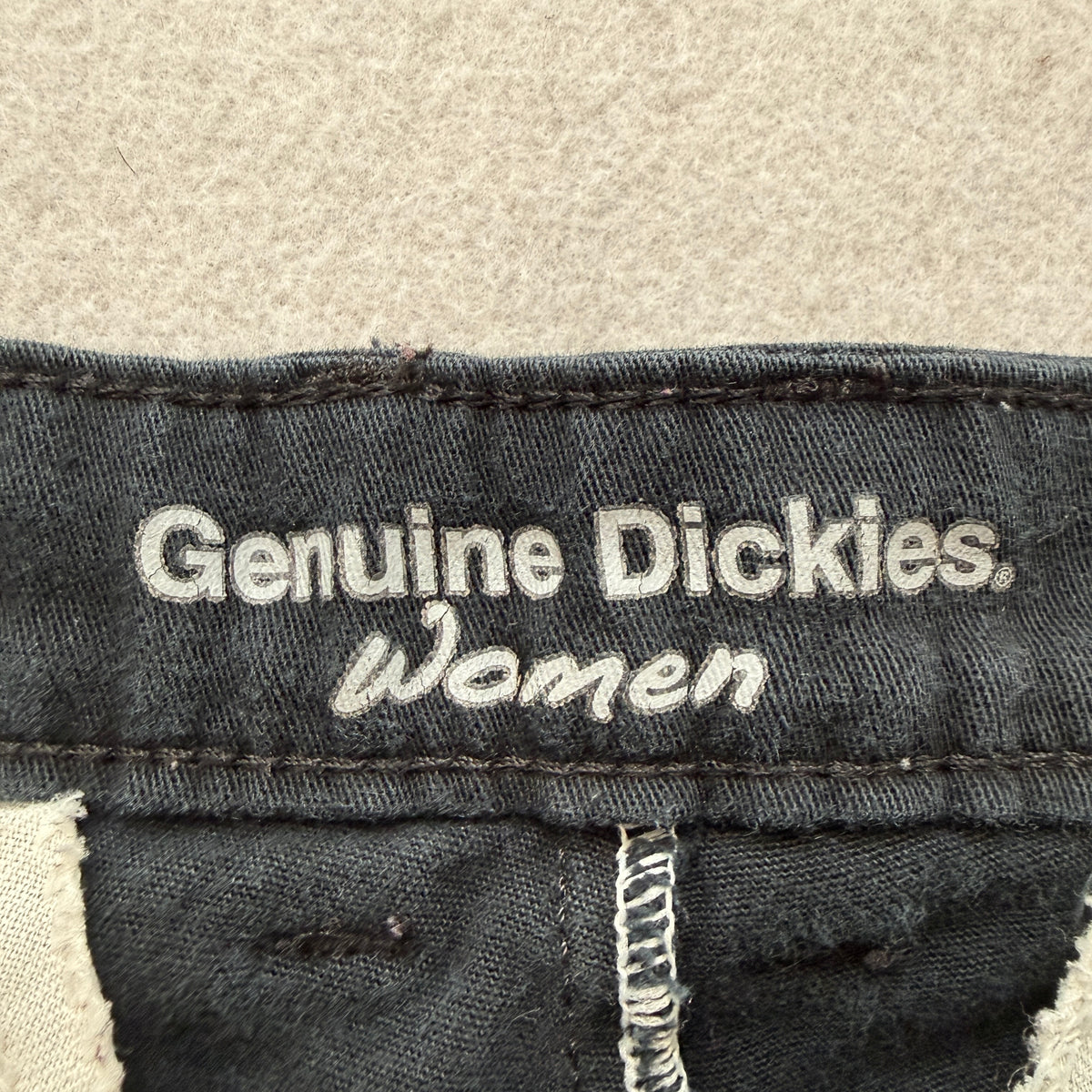Genuine Dickies Women's Black Flared Leg Denim Jeans Pocket Casual Logo Size W32