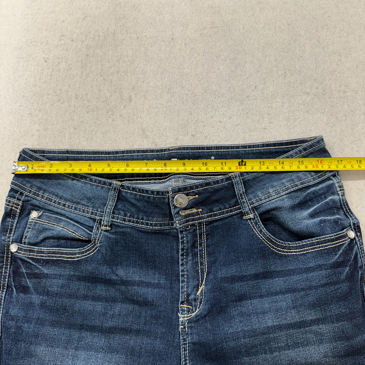 Wallflower Luscious Curvy Bootcut Jeans Women's Dark Wash Stitched Size 13 photo 5