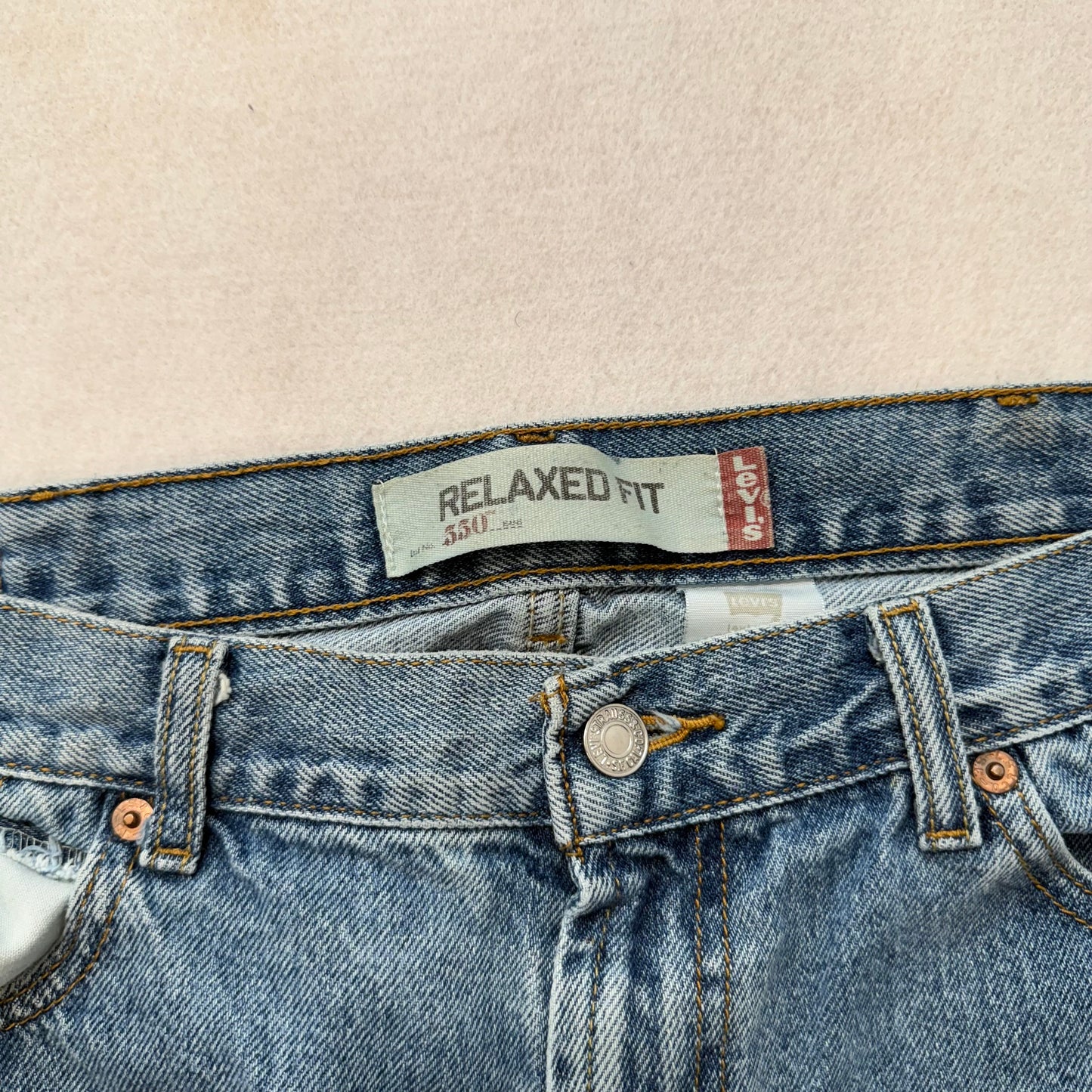 Levi's 550 Men's Blue Straight Leg Denim Jeans Zip-Fly Relaxed Fit Size 38x34