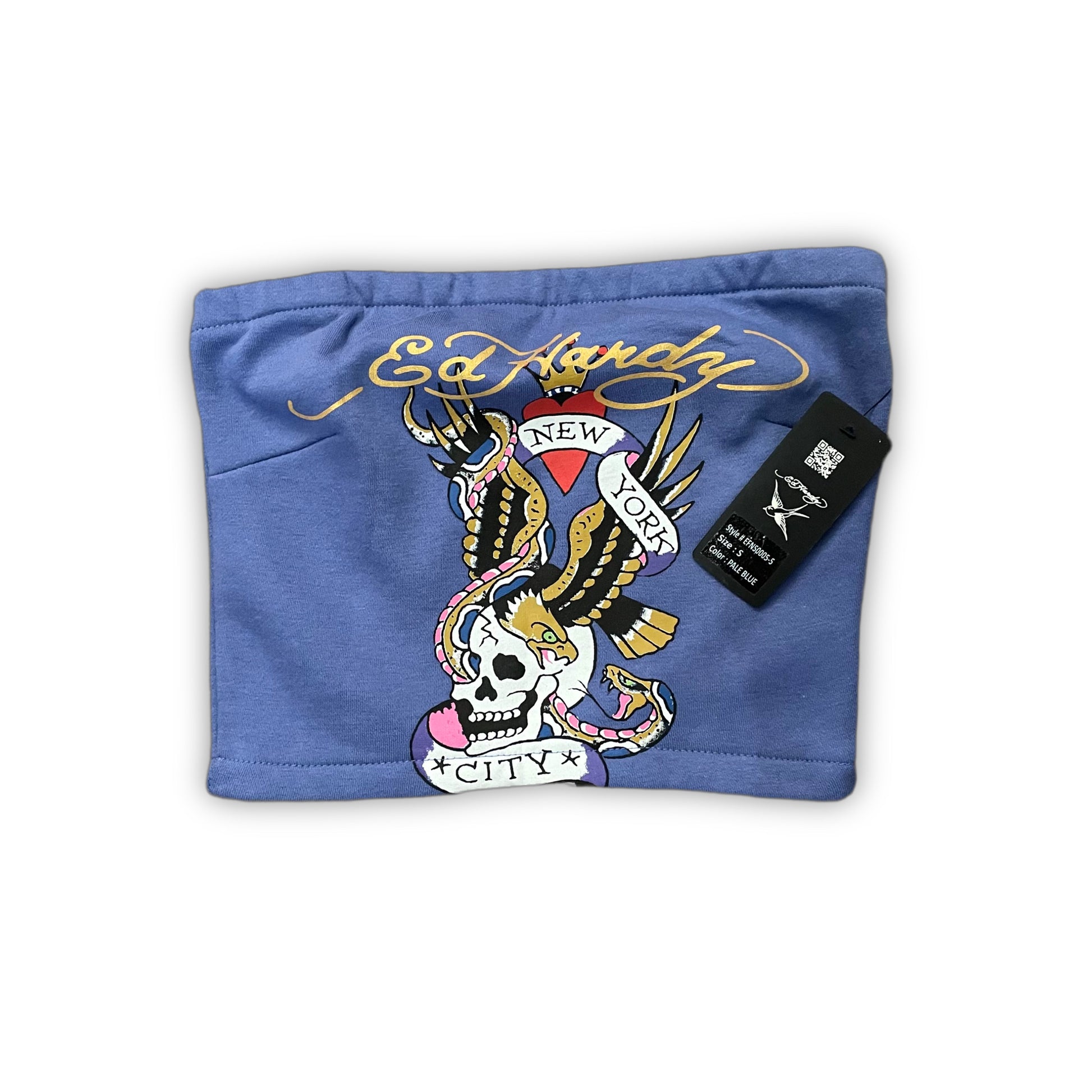 ED HARDY “NYC” BLUE TUBE TOP & PANT SET - Clean Curriculums 