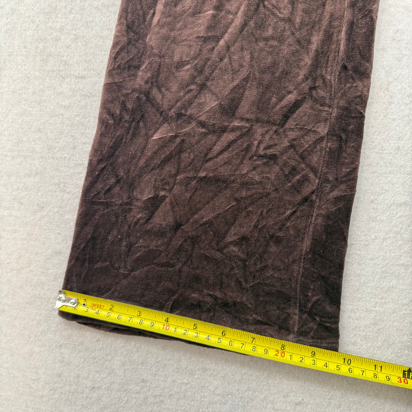 Juicy Couture Women's Brown Velour Flared Track Pant Back Snap Pockets Size M