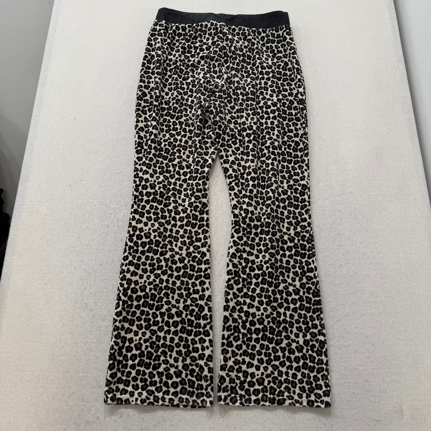 Juicy Couture Women's Leopard Print Velour Flared Track Pants Loungewear Size XL