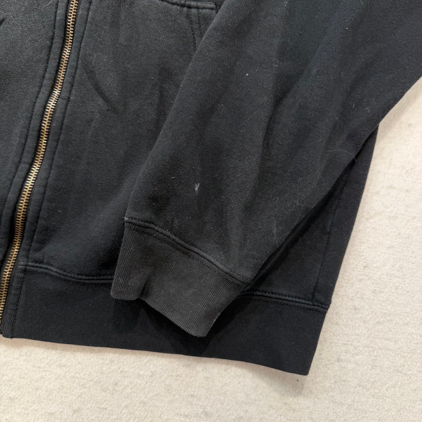 Vans Men's Black Cotton Blend Full Zip Hoodie Split Kangaroo Pockets Logo Size M