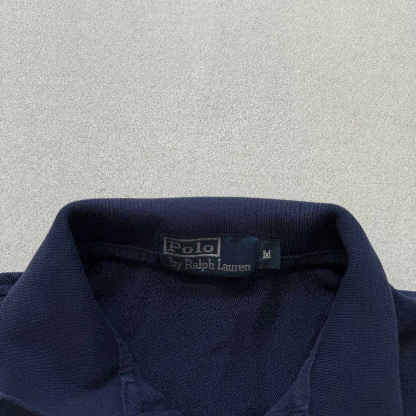 Polo by Ralph Lauren Men's Navy Blue Cotton Polo Shirt Short Sleeves Logo Size M